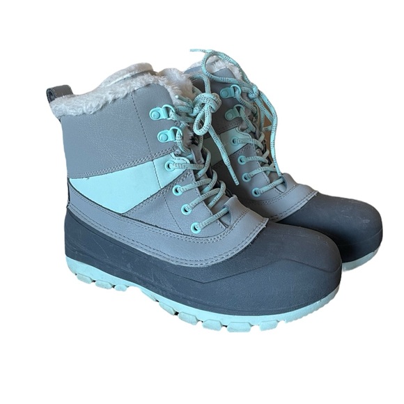 All In Motion Kids' Ryan Lace-Up Winter Boots Mint/Gray - Picture 1 of 5